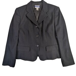 Pendleton Classic Blazer –‎ Women's 12 Black Virgin Wool 3-Button READ